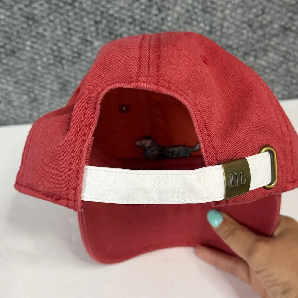 Harding Lane Kids Black Dog Needlepoint Baseball Hat Weathered Red New England